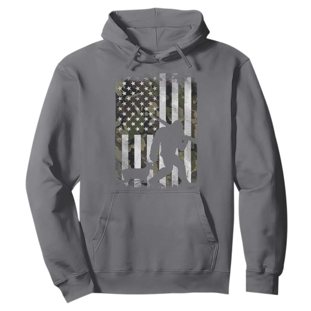 Bigfoot Deer Hunting Hoodie Camo US Flag Deer Elk Buck Hunting Hunter Dad TS10 Charcoal Print Your Wear