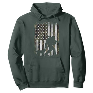 Bigfoot Deer Hunting Hoodie Camo US Flag Deer Elk Buck Hunting Hunter Dad TS10 Dark Forest Green Print Your Wear