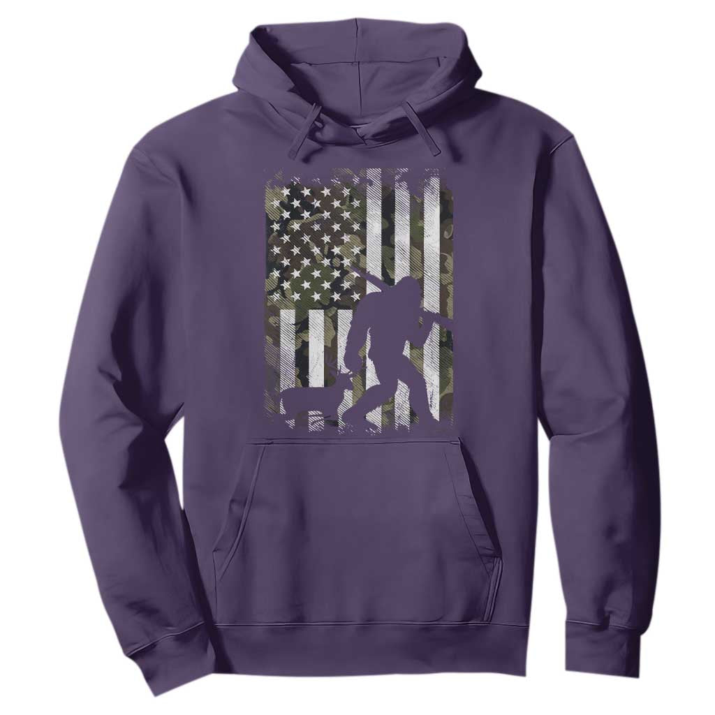 Bigfoot Deer Hunting Hoodie Camo US Flag Deer Elk Buck Hunting Hunter Dad TS10 Purple Print Your Wear