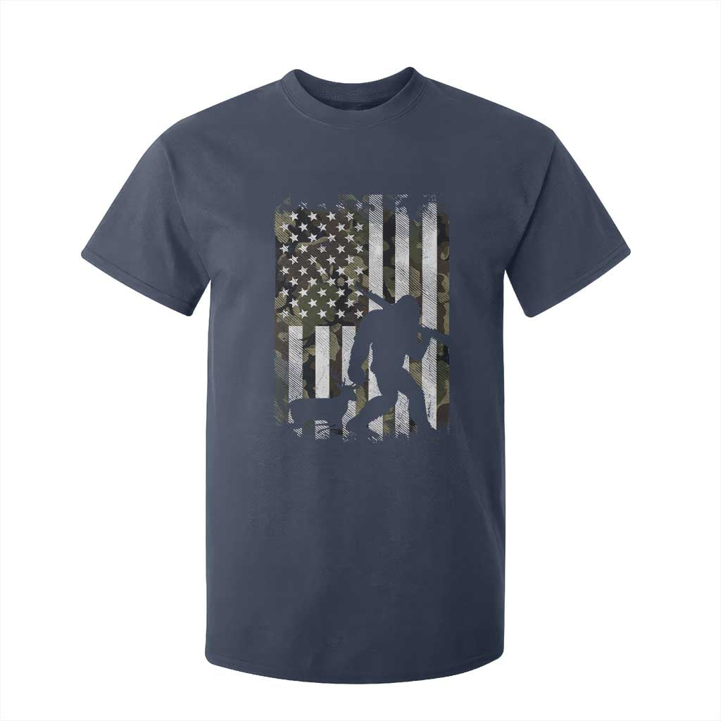 Bigfoot Deer Hunting T Shirt For Kid Camo US Flag Deer Elk Buck Hunting Hunter Dad TS10 Navy Print Your Wear
