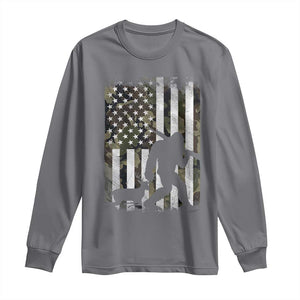 Bigfoot Deer Hunting Long Sleeve Shirt Camo US Flag Deer Elk Buck Hunting Hunter Dad TS10 Charcoal Print Your Wear