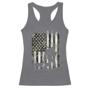 Bigfoot Deer Hunting Racerback Tank Top Camo US Flag Deer Elk Buck Hunting Hunter Dad TS10 Charcoal Print Your Wear
