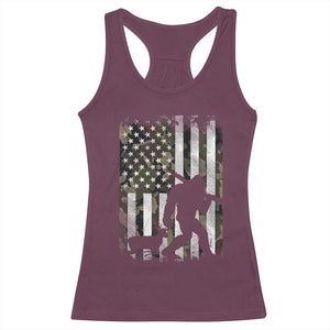 Bigfoot Deer Hunting Racerback Tank Top Camo US Flag Deer Elk Buck Hunting Hunter Dad TS10 Maroon Print Your Wear
