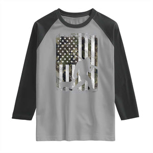 Bigfoot Deer Hunting Raglan Shirt Camo US Flag Deer Elk Buck Hunting Hunter Dad TS10 Sport Gray Black Print Your Wear