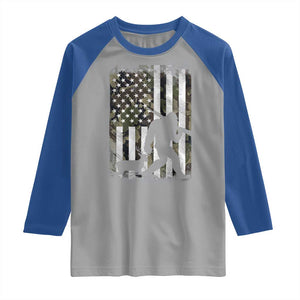 Bigfoot Deer Hunting Raglan Shirt Camo US Flag Deer Elk Buck Hunting Hunter Dad TS10 Sport Gray Royal Print Your Wear