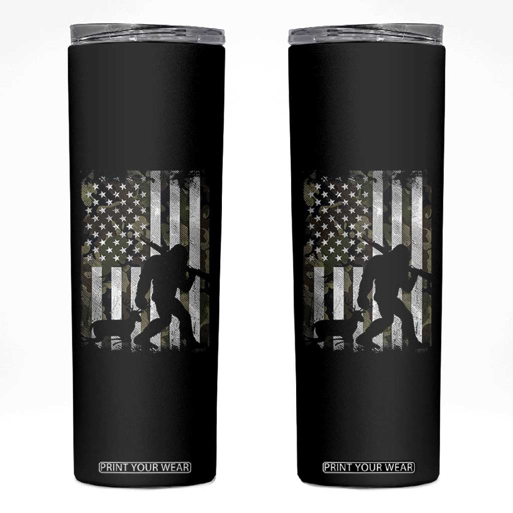 Bigfoot Deer Hunting Skinny Tumbler Camo US Flag Deer Elk Buck Hunting Hunter Dad TS10 Black Print Your Wear