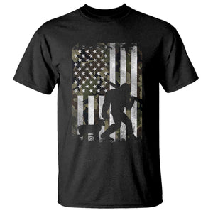 Bigfoot Deer Hunting T Shirt Camo US Flag Deer Elk Buck Hunting Hunter Dad TS10 Black Print Your Wear
