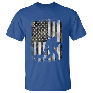 Bigfoot Deer Hunting T Shirt Camo US Flag Deer Elk Buck Hunting Hunter Dad TS10 Royal Blue Print Your Wear