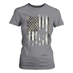 Bigfoot Deer Hunting T Shirt For Women Camo US Flag Deer Elk Buck Hunting Hunter Dad TS10 Charcoal Print Your Wear
