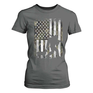 Bigfoot Deer Hunting T Shirt For Women Camo US Flag Deer Elk Buck Hunting Hunter Dad TS10 Dark Heather Print Your Wear