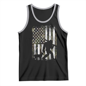 Bigfoot Deer Hunting Tank Top Camo US Flag Deer Elk Buck Hunting Hunter Dad TS10 Black Athletic Heather Print Your Wear