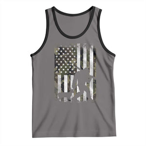 Bigfoot Deer Hunting Tank Top Camo US Flag Deer Elk Buck Hunting Hunter Dad TS10 Deep Heather Black Print Your Wear