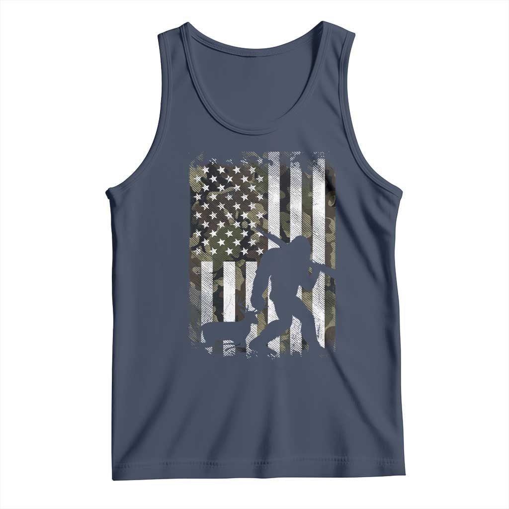 Bigfoot Deer Hunting Tank Top Camo US Flag Deer Elk Buck Hunting Hunter Dad TS10 Navy Print Your Wear