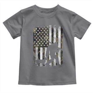 Bigfoot Deer Hunting Toddler T Shirt Camo US Flag Deer Elk Buck Hunting Hunter Dad TS10 Charcoal Print Your Wear