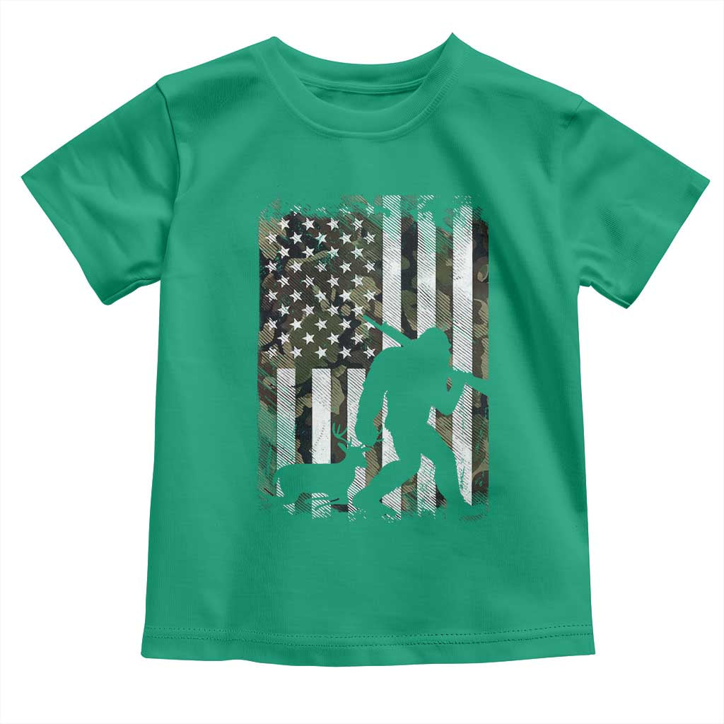 Bigfoot Deer Hunting Toddler T Shirt Camo US Flag Deer Elk Buck Hunting Hunter Dad TS10 Irish Green Print Your Wear