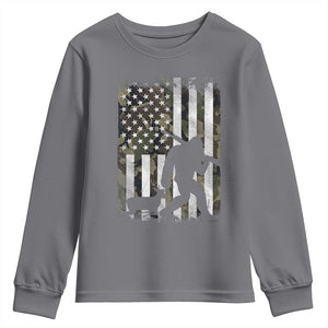 Bigfoot Deer Hunting Youth Sweatshirt Camo US Flag Deer Elk Buck Hunting Hunter Dad TS10 Charcoal Print Your Wear