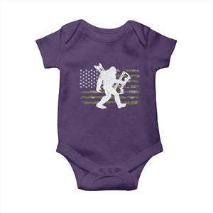 Bow Hunting Archer Bigfoot Baby Onesie Sasquatch Camo US Flag Hunter Dad TS10 Purple Print Your Wear
