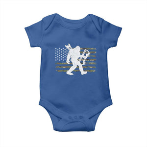 Bow Hunting Archer Bigfoot Baby Onesie Sasquatch Camo US Flag Hunter Dad TS10 Royal Blue Print Your Wear