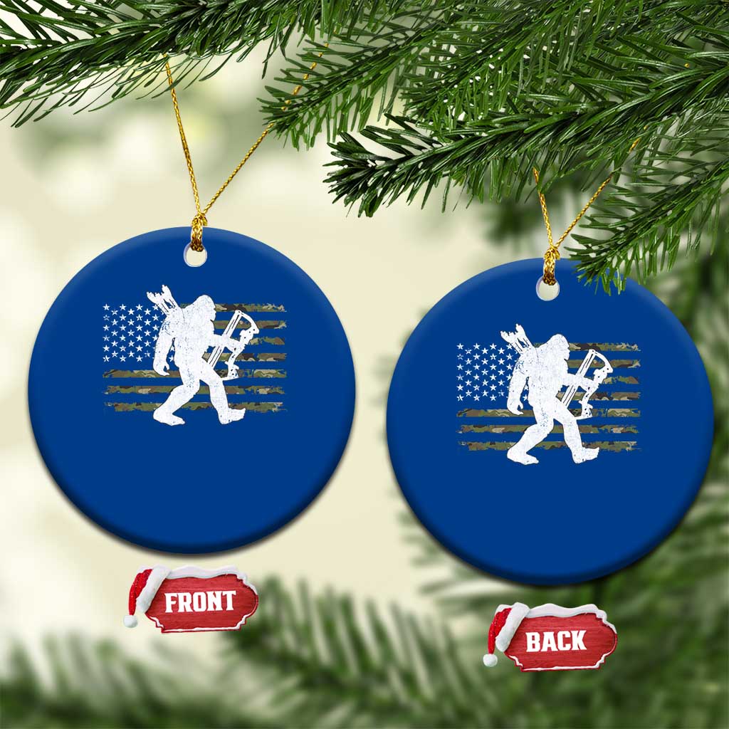 Bow Hunting Archer Bigfoot Ceramic Ornament Sasquatch Camo US Flag Hunter Dad TS10 1pc Blue Print Your Wear