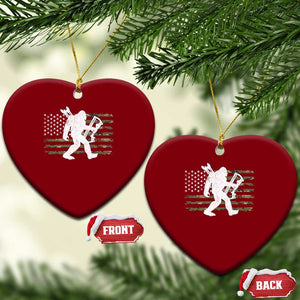 Bow Hunting Archer Bigfoot Ceramic Ornament Sasquatch Camo US Flag Hunter Dad TS10 Print Your Wear