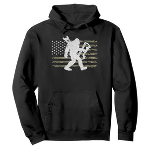 Bow Hunting Archer Bigfoot Hoodie Sasquatch Camo US Flag Hunter Dad TS10 Black Print Your Wear