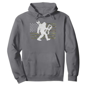 Bow Hunting Archer Bigfoot Hoodie Sasquatch Camo US Flag Hunter Dad TS10 Charcoal Print Your Wear