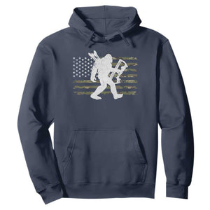 Bow Hunting Archer Bigfoot Hoodie Sasquatch Camo US Flag Hunter Dad TS10 Navy Print Your Wear