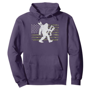 Bow Hunting Archer Bigfoot Hoodie Sasquatch Camo US Flag Hunter Dad TS10 Purple Print Your Wear