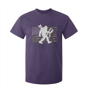 Bow Hunting Archer Bigfoot T Shirt For Kid Sasquatch Camo US Flag Hunter Dad TS10 Purple Print Your Wear