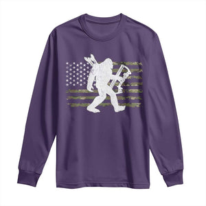 Bow Hunting Archer Bigfoot Long Sleeve Shirt Sasquatch Camo US Flag Hunter Dad TS10 Purple Print Your Wear