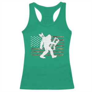 Bow Hunting Archer Bigfoot Racerback Tank Top Sasquatch Camo US Flag Hunter Dad TS10 Irish Green Print Your Wear