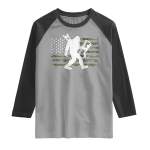 Bow Hunting Archer Bigfoot Raglan Shirt Sasquatch Camo US Flag Hunter Dad TS10 Sport Gray Black Print Your Wear