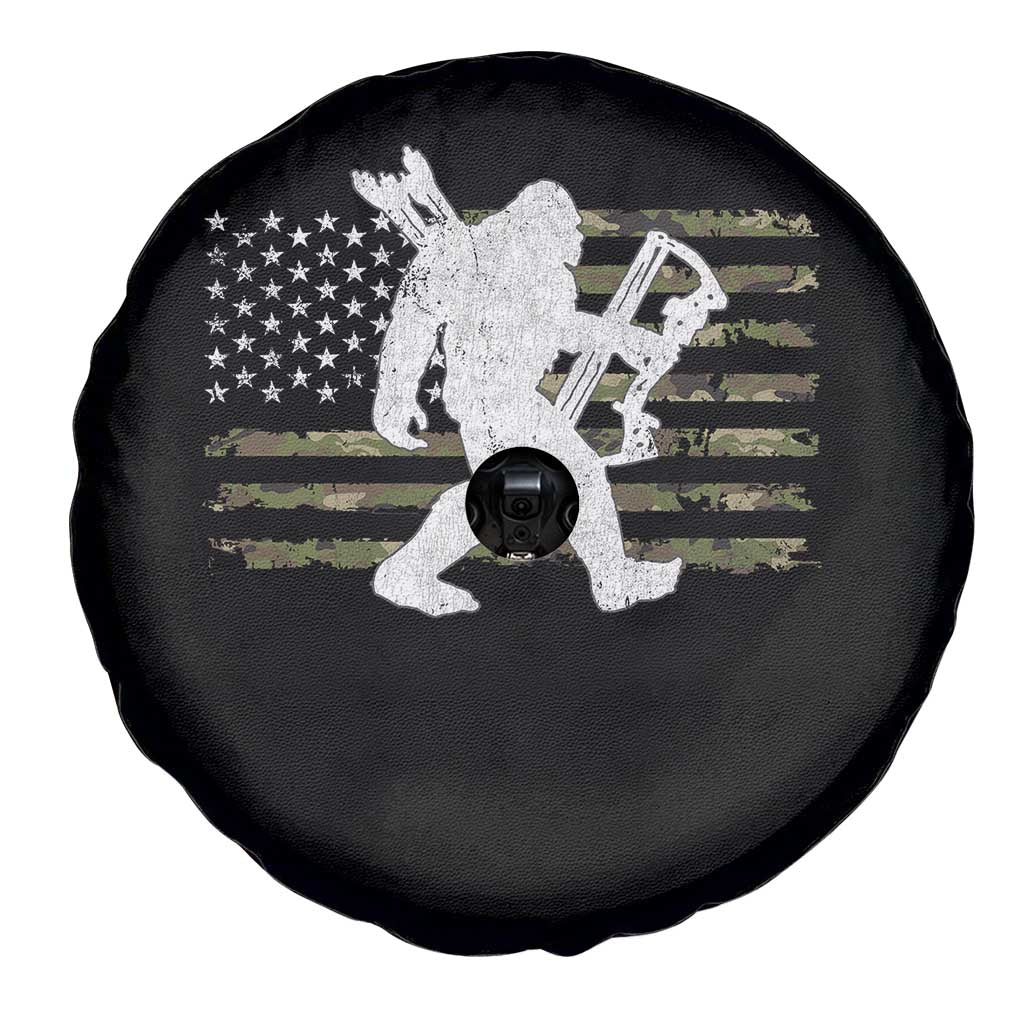 Bow Hunting Archer Bigfoot Spare Tire Cover Sasquatch Camo US Flag Hunter Dad TS10 Print Your Wear