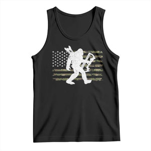 Bow Hunting Archer Bigfoot Tank Top Sasquatch Camo US Flag Hunter Dad TS10 Black Print Your Wear