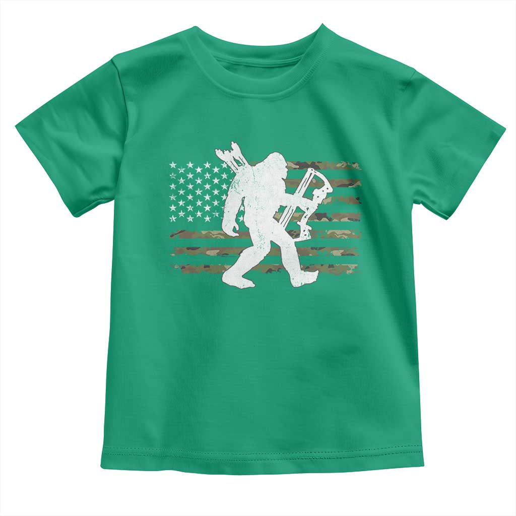 Bow Hunting Archer Bigfoot Toddler T Shirt Sasquatch Camo US Flag Hunter Dad TS10 Irish Green Print Your Wear