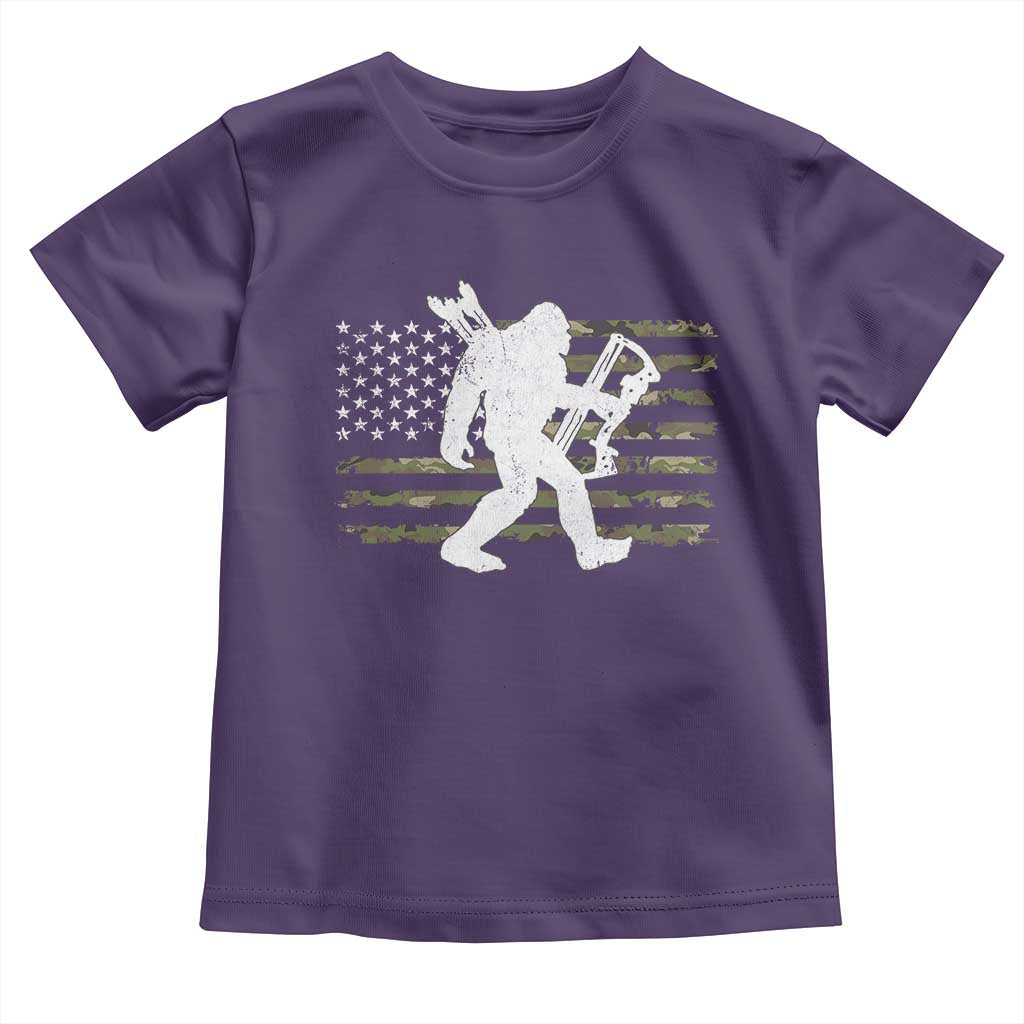 Bow Hunting Archer Bigfoot Toddler T Shirt Sasquatch Camo US Flag Hunter Dad TS10 Purple Print Your Wear