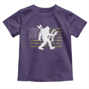 Bow Hunting Archer Bigfoot Toddler T Shirt Sasquatch Camo US Flag Hunter Dad TS10 Purple Print Your Wear