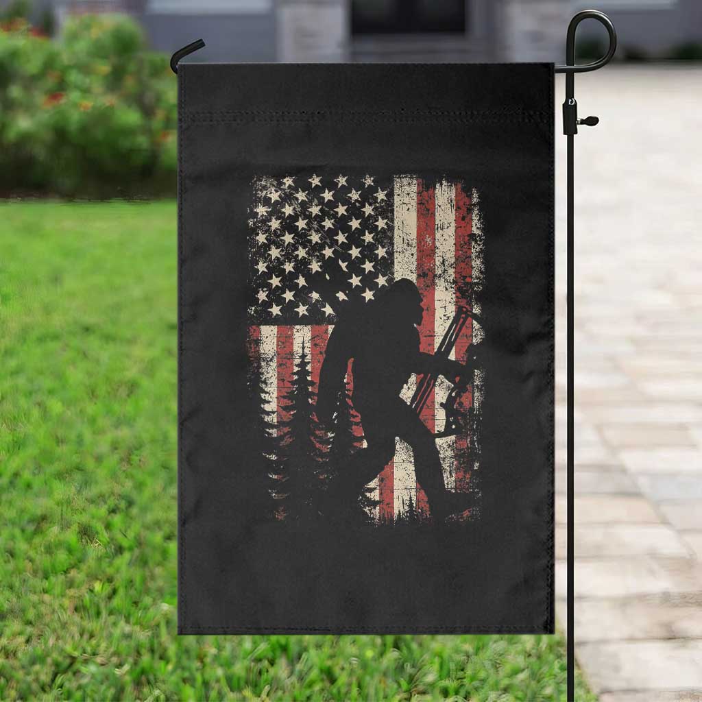 Bow Hunting Bigfoot America Flag Garden Flag Patriotic Sasquatch With Archer Hunter Dad TS10 Print Your Wear