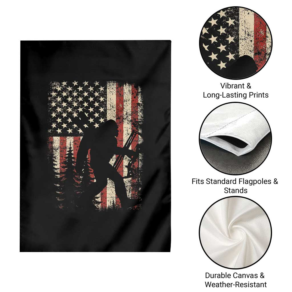 Bow Hunting Bigfoot America Flag Garden Flag Patriotic Sasquatch With Archer Hunter Dad TS10 Print Your Wear