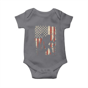 Bow Hunting Bigfoot America Flag Baby Onesie Patriotic Sasquatch With Archer Hunter Dad TS10 Charcoal Print Your Wear