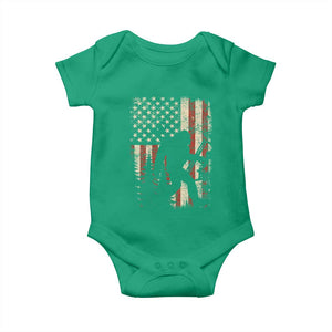 Bow Hunting Bigfoot America Flag Baby Onesie Patriotic Sasquatch With Archer Hunter Dad TS10 Irish Green Print Your Wear
