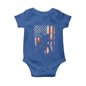 Bow Hunting Bigfoot America Flag Baby Onesie Patriotic Sasquatch With Archer Hunter Dad TS10 Royal Blue Print Your Wear