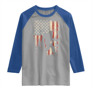 Bow Hunting Bigfoot America Flag Raglan Shirt Patriotic Sasquatch With Archer Hunter Dad TS10 Sport Gray Royal Print Your Wear