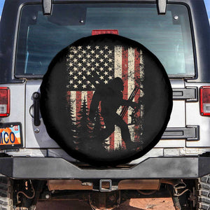 Bow Hunting Bigfoot America Flag Spare Tire Cover Patriotic Sasquatch With Archer Hunter Dad TS10 No hole Black Print Your Wear
