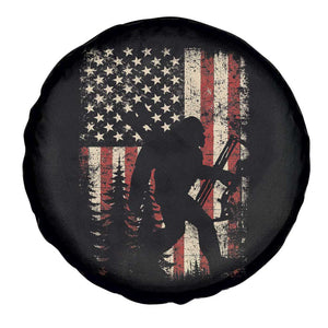 Bow Hunting Bigfoot America Flag Spare Tire Cover Patriotic Sasquatch With Archer Hunter Dad TS10 Print Your Wear