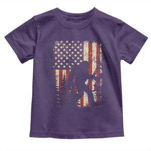 Bow Hunting Bigfoot America Flag Toddler T Shirt Patriotic Sasquatch With Archer Hunter Dad TS10 Purple Print Your Wear