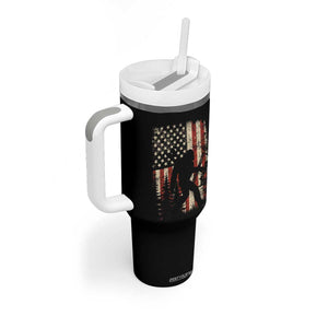 Bow Hunting Bigfoot America Flag Tumbler With Handle Patriotic Sasquatch With Archer Hunter Dad TS10 Print Your Wear
