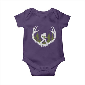Bigfoot Gun Owner Baby Onesie Retro Deer Hunting Sasquatch Hunter Dad TS10 Purple Print Your Wear