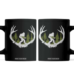 Bigfoot Gun Owner Coffee Mug Retro Deer Hunting Sasquatch Hunter Dad TS10 Black Print Your Wear