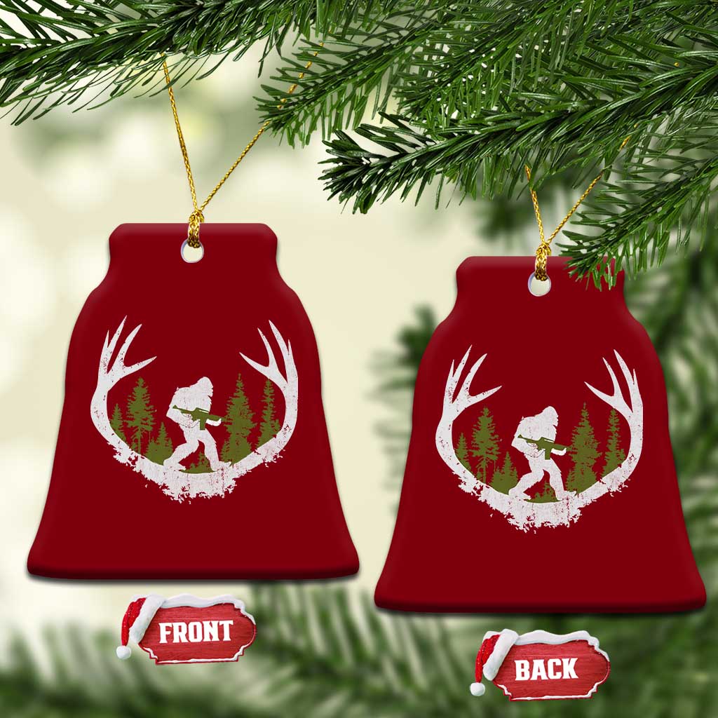 Bigfoot Gun Owner Ceramic Ornament Retro Deer Hunting Sasquatch Hunter Dad TS10 Print Your Wear